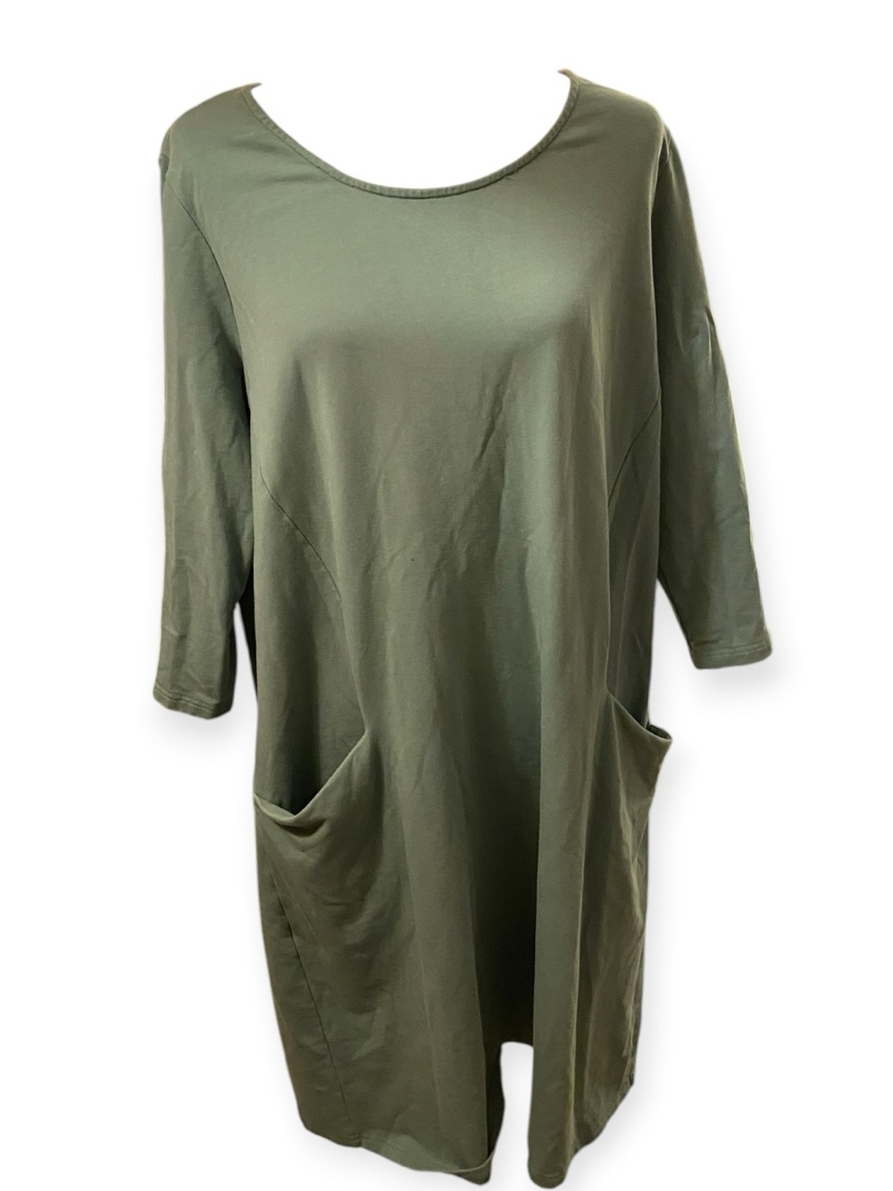 Nina Leonard Green Pocket Dress, Size 1X